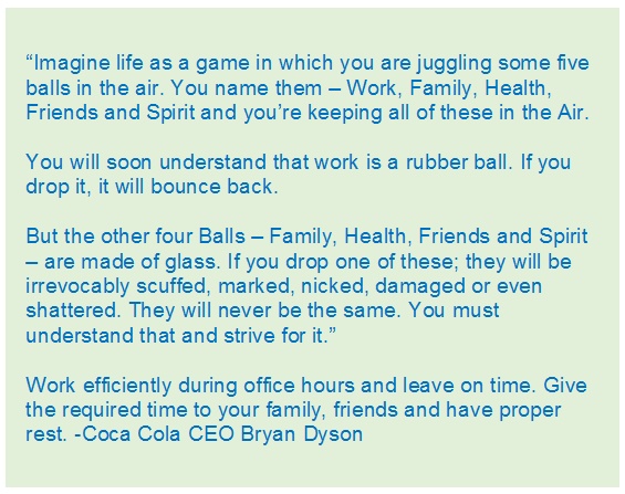 Coca Cola CEO Bryan Dyson's take on work life balance